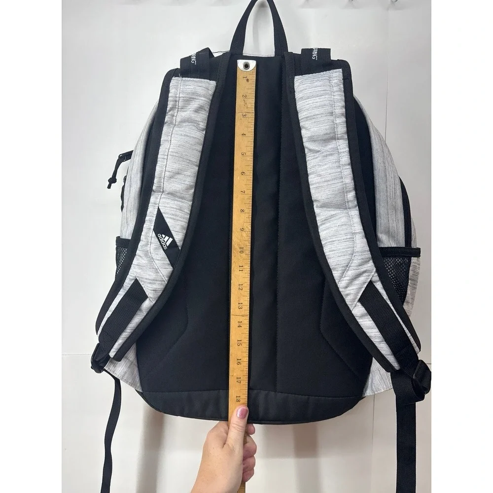 Adidas Prime 7 Backpack (17 inch) Light Gray & Black book bag